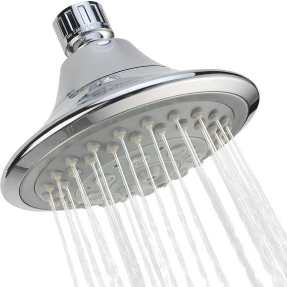 Bath 5 Inch High Flow Shower Head With Adjustable Metal Swivel Ball